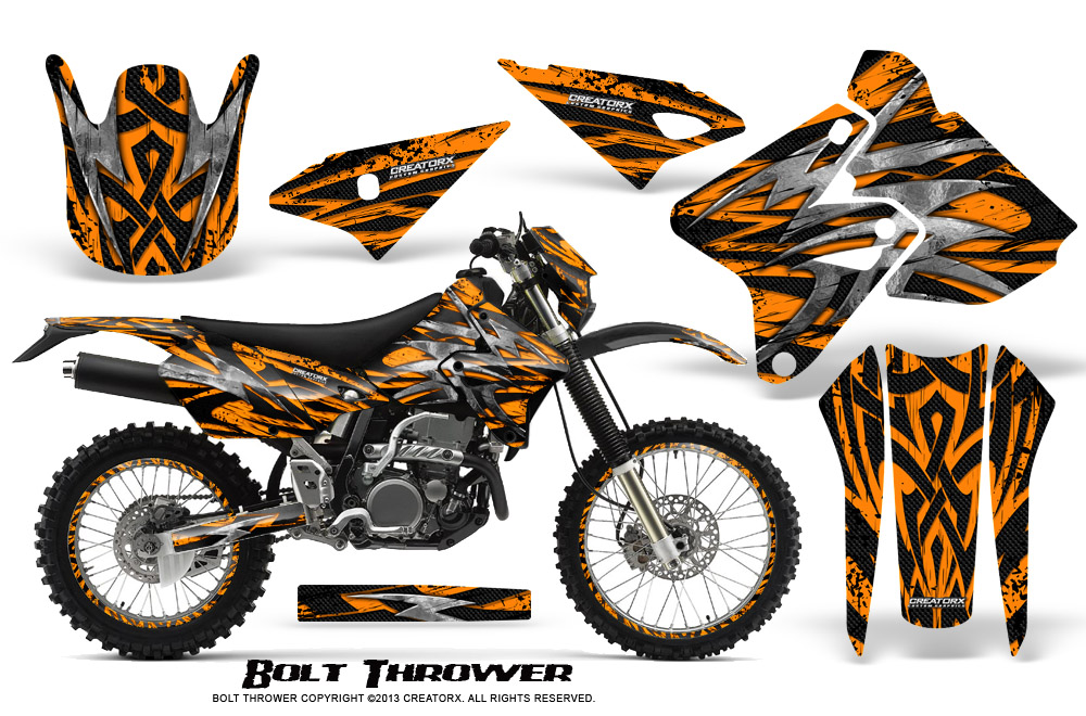 Suzuki DRZ400 Enduro Graphics Kit Bolt Thrower Orange NP Rims